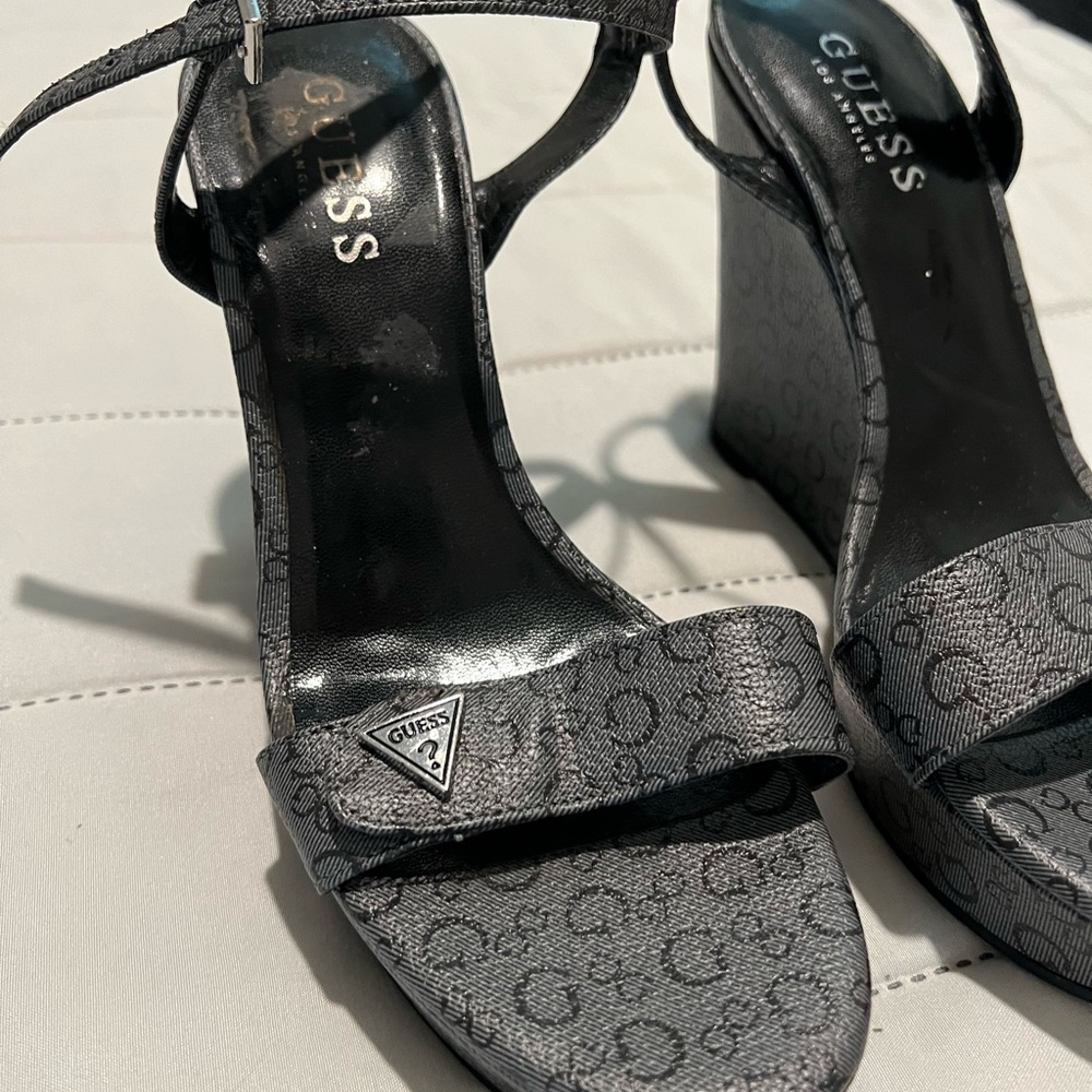 GUESS Women's Black Wedge Heels - Picture 2 of 5